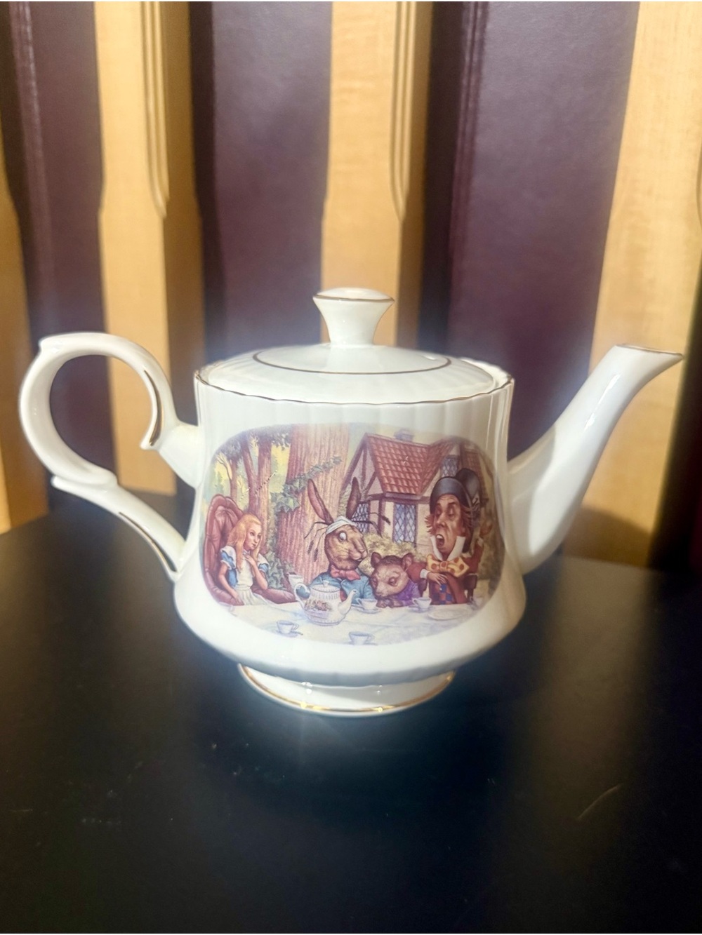 Vintage Royal Stafford Alice in Wonderland Teapot Fine Bone China England